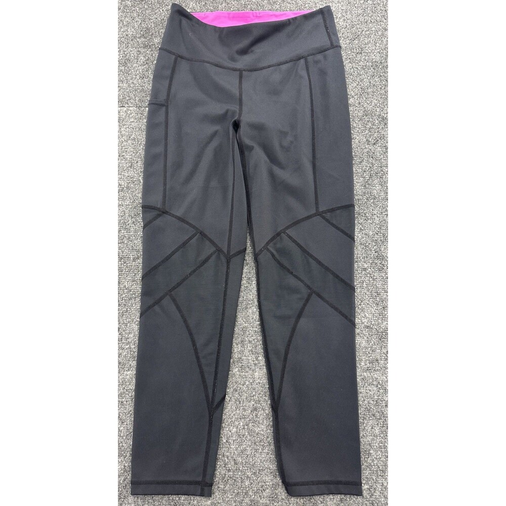Lilly Pulitzer Luxletic Leggings Womens S Black Pink Powerstretch Mesh Active
